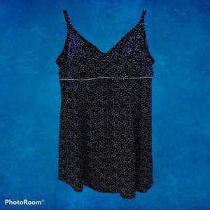 Navy blue polka dot swim suit